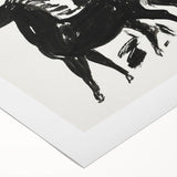 Modern Wall Art – Bold Black Horses in Dynamic Motion