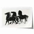 Modern Wall Art – Bold Black Horses in Dynamic Motion