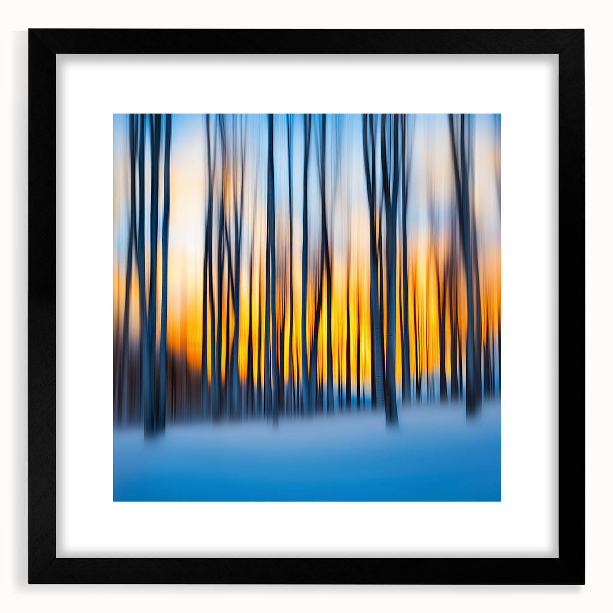 Blazing Winter Woods – Dynamic Abstract Forest Wall Art