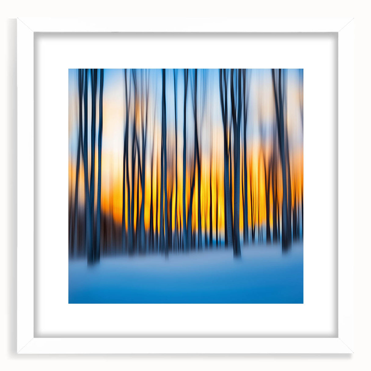 Blazing Winter Woods – Dynamic Abstract Forest Wall Art