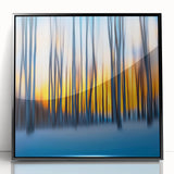 Blazing Winter Woods – Dynamic Abstract Forest Wall Art