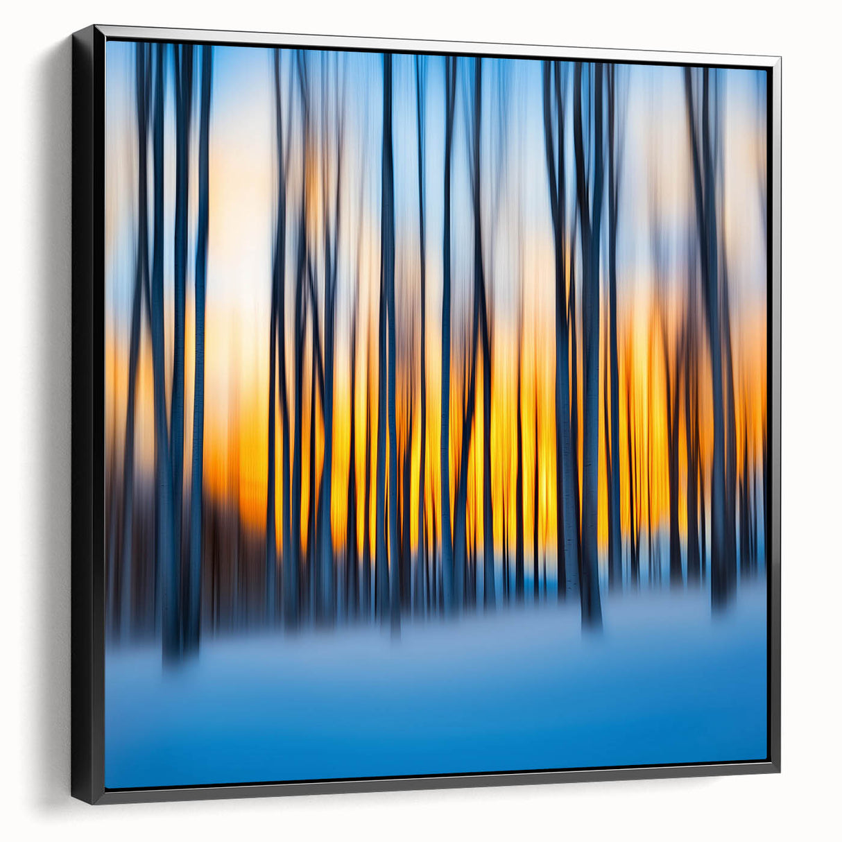 Blazing Winter Woods – Dynamic Abstract Forest Wall Art
