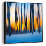 Blazing Winter Woods – Dynamic Abstract Forest Wall Art