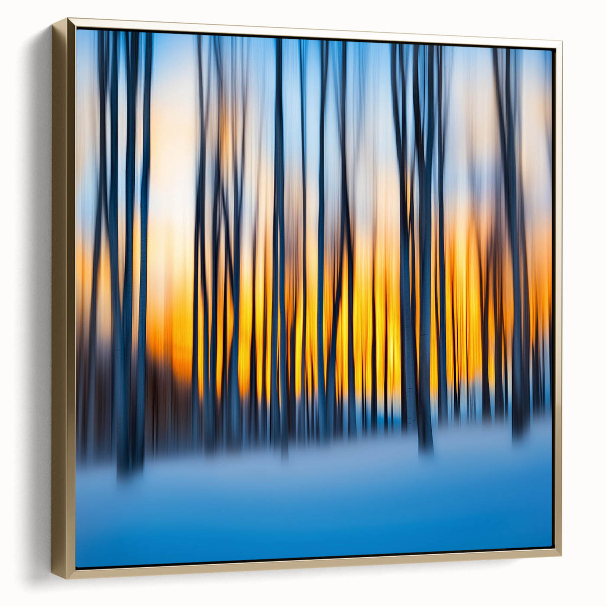Blazing Winter Woods – Dynamic Abstract Forest Wall Art