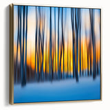 Blazing Winter Woods – Dynamic Abstract Forest Wall Art