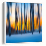 Blazing Winter Woods – Dynamic Abstract Forest Wall Art