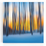 Blazing Winter Woods – Dynamic Abstract Forest Wall Art