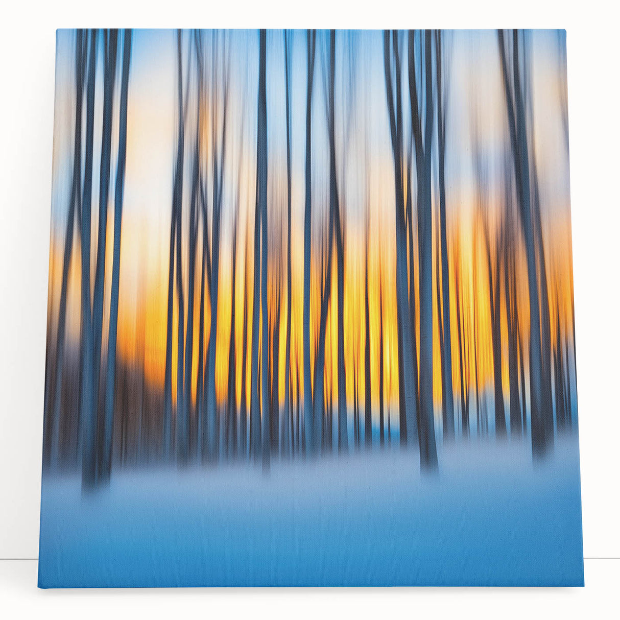 Blazing Winter Woods – Dynamic Abstract Forest Wall Art