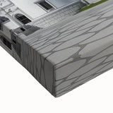 Close-up of a stretched canvas showcasing a detailed landscape scene with a majestic castle, featuring rich colors and textures ideal for home decor, evoking a sense of grandeur and elegance. Perfect for art enthusiasts and interior design lovers.