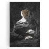 Stretched canvas artwork depicting a vibrant cave landscape with intricate textures and earthy tones, ideal for enhancing home decor and artistic spaces.
