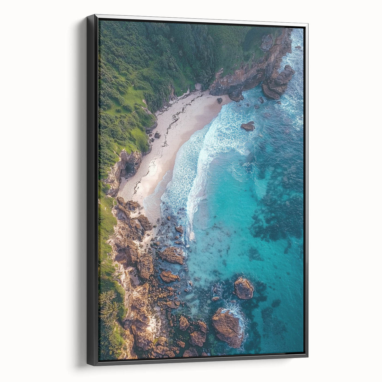Framed canvas artwork depicting dramatic cliffs and landscapes, showcasing earthy tones and dynamic textures. Ideal for adding natural beauty to home decor.