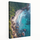 Stretched canvas artwork depicting a dramatic cliff landscape in vibrant colors, showcasing bold textures and natural beauty, ideal for home decor or art enthusiasts.