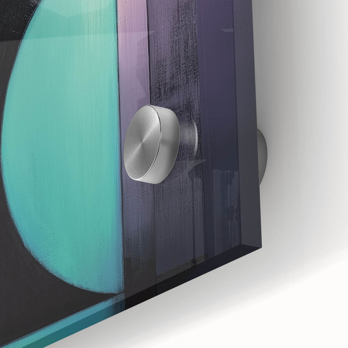 Modern Geometric Bedroom Wall Art – Black and Teal Canvas