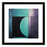 Modern Geometric Bedroom Wall Art – Black and Teal Canvas