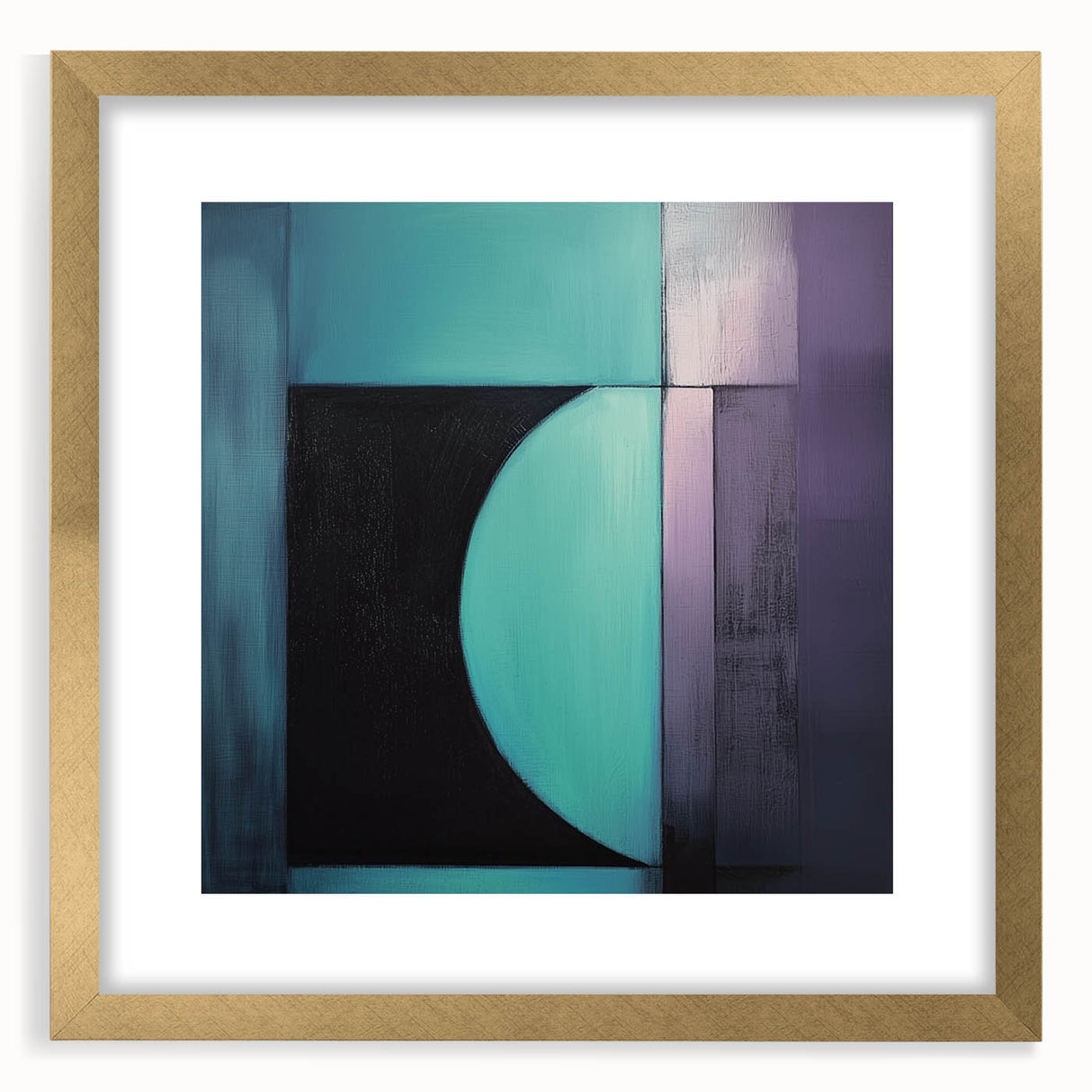 Modern Geometric Bedroom Wall Art – Black and Teal Canvas