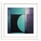 Modern Geometric Bedroom Wall Art – Black and Teal Canvas