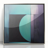 Modern Geometric Bedroom Wall Art – Black and Teal Canvas