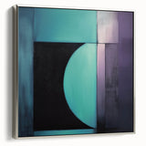 Modern Geometric Bedroom Wall Art – Black and Teal Canvas