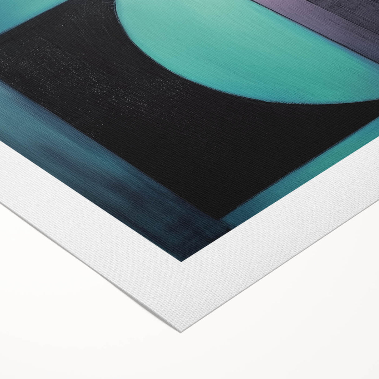 Modern Geometric Bedroom Wall Art – Black and Teal Canvas