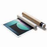 Modern Geometric Bedroom Wall Art – Black and Teal Canvas