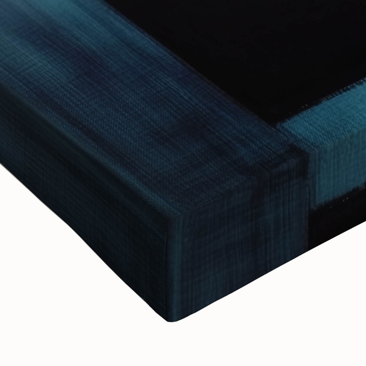 Modern Geometric Bedroom Wall Art – Black and Teal Canvas