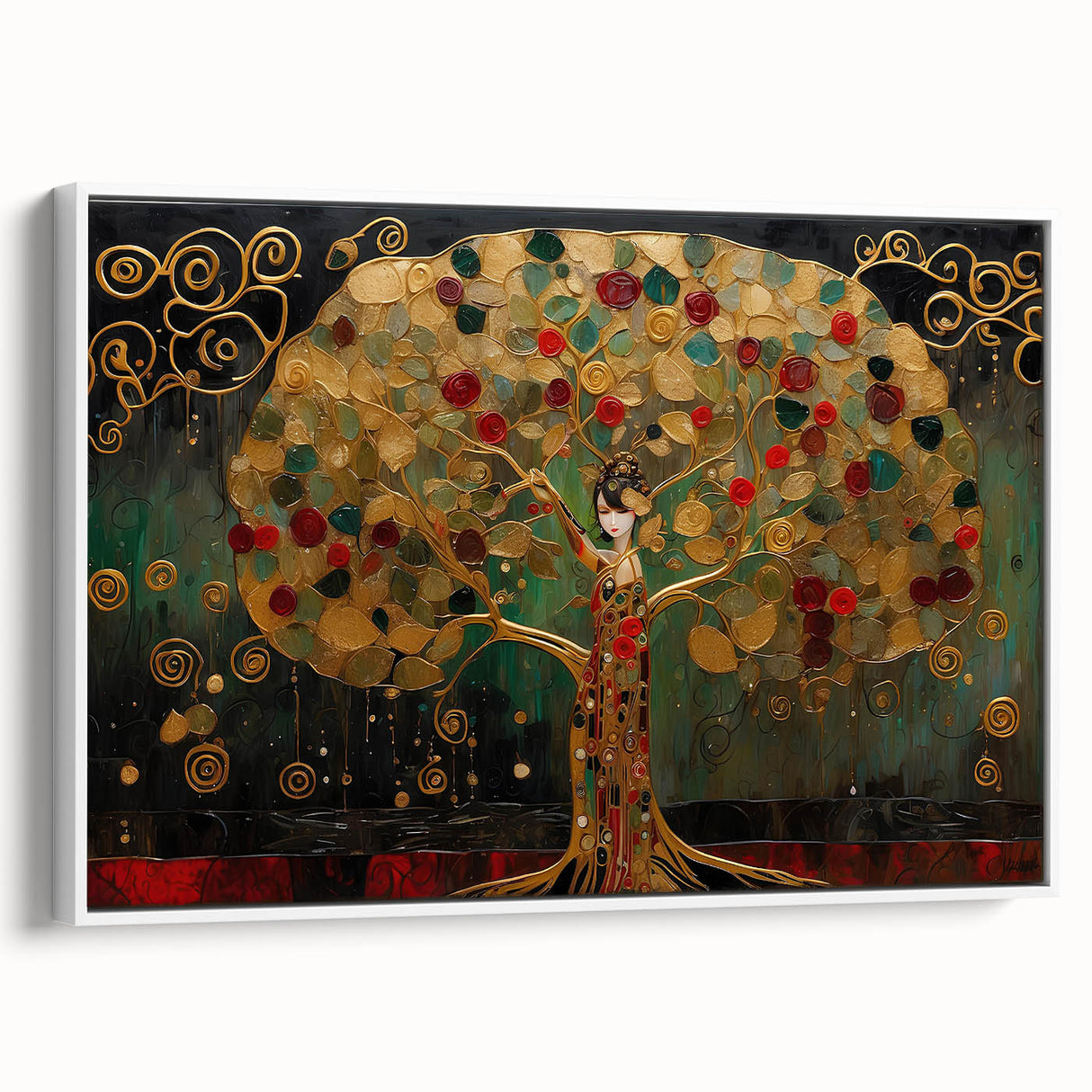 Golden Goddess Tree Office Wall Art – Luxurious Corporate Decor