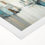 Abstract architectural wall art on rolled canvas, showcasing geometric shapes in vibrant colors, perfect for modern home decor. Packaged securely in a sturdy tube.