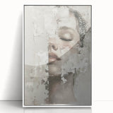Framed abstract figurative wall art showcasing dynamic shapes in vibrant colors, set against a sleek white background, perfect for modern home decor.