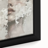 Close-up of abstract figurative wall art featuring vibrant colors and dynamic shapes, framed and ready to enhance any modern living space with artistic flair.