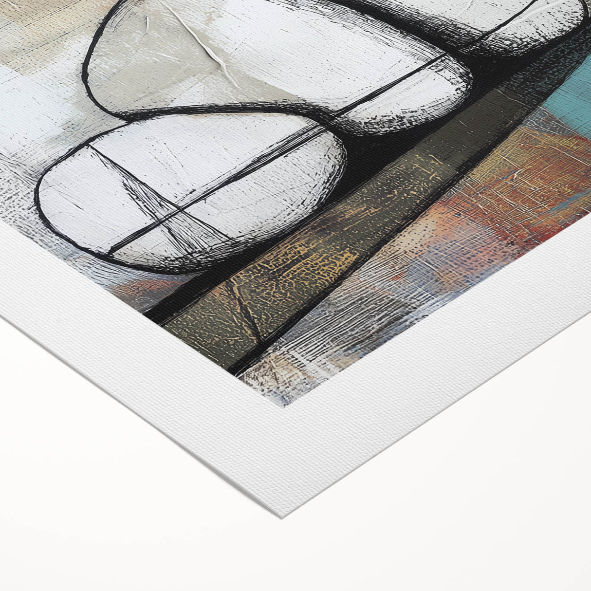 Abstract geometric rolled canvas artwork showcasing vibrant colors and intricate patterns, packaged securely in a protective cardboard tube for easy storage and display.