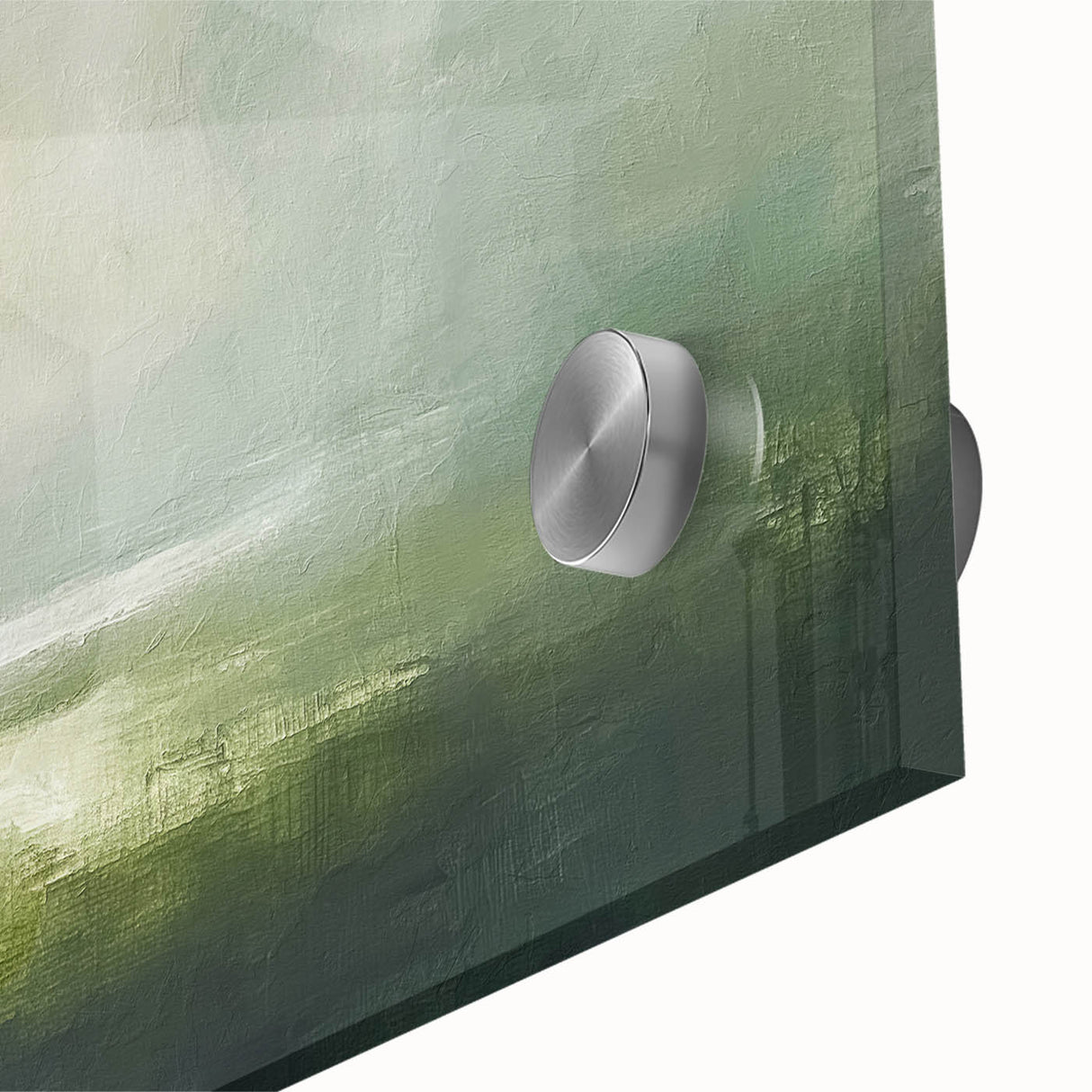Close-up of vibrant abstract landscape wall art design, showcasing bold colors and intricate textures on acrylic glass, perfect for modern decor.