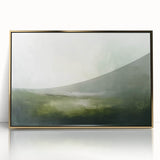 Framed abstract landscape wall art with gold accents, showcasing a vibrant blend of colors and textures, perfect for modern home decor. Ideal for enhancing interior aesthetics.
