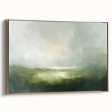 Framed canvas wall art depicting an abstract landscape with gold accents, showcasing vibrant colors and textures, ideal for modern home decor.