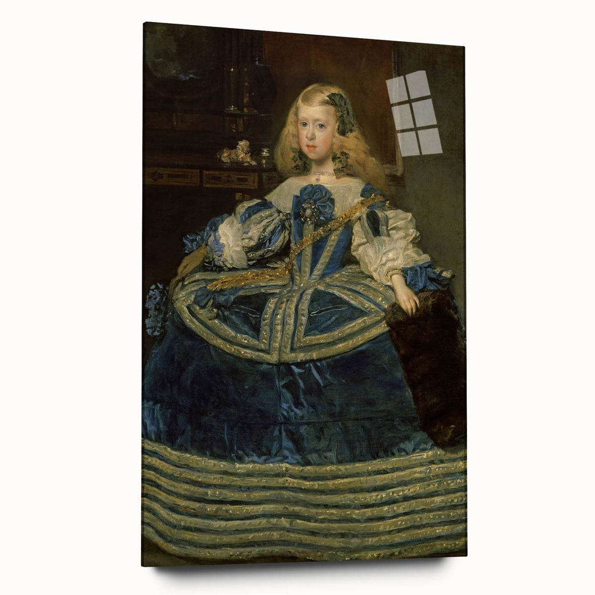 Classic Rococo Art Print - Baroque Period Portrait in Blue Tones