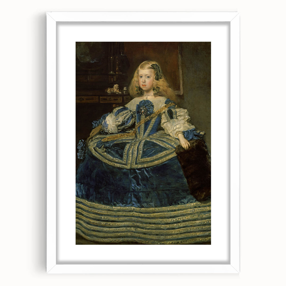 Classic Rococo Art Print - Baroque Period Portrait in Blue Tones