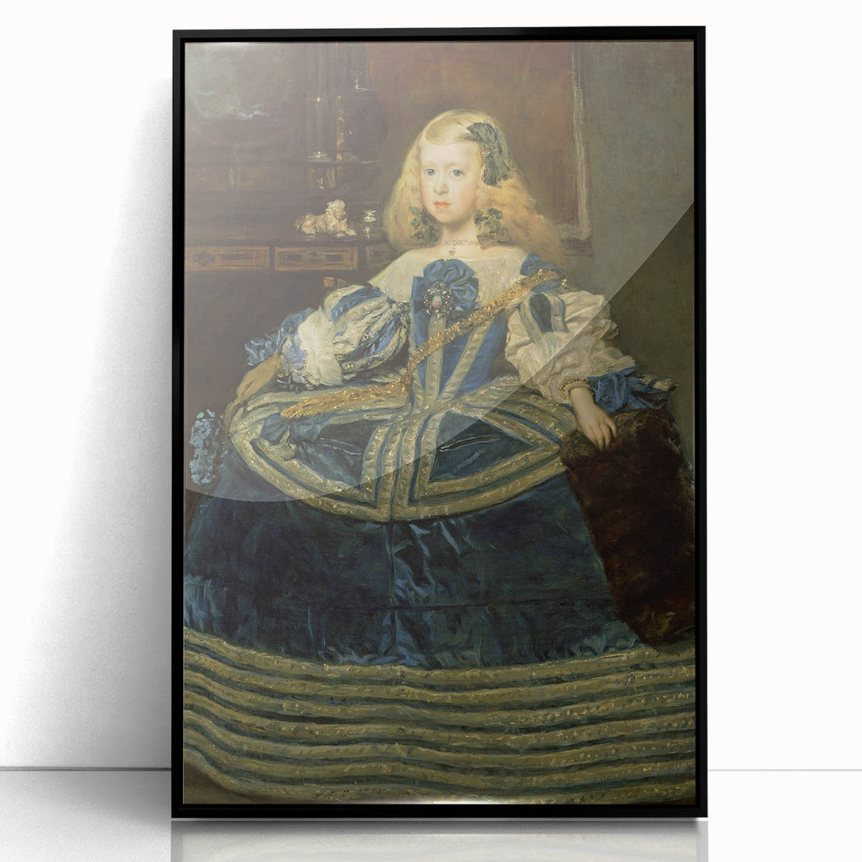 Classic Rococo Art Print - Baroque Period Portrait in Blue Tones