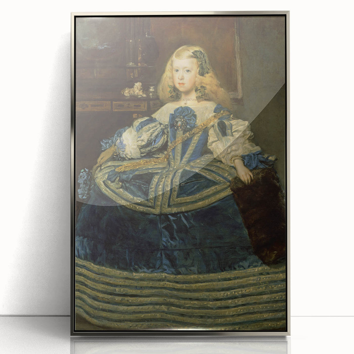 Classic Rococo Art Print - Baroque Period Portrait in Blue Tones