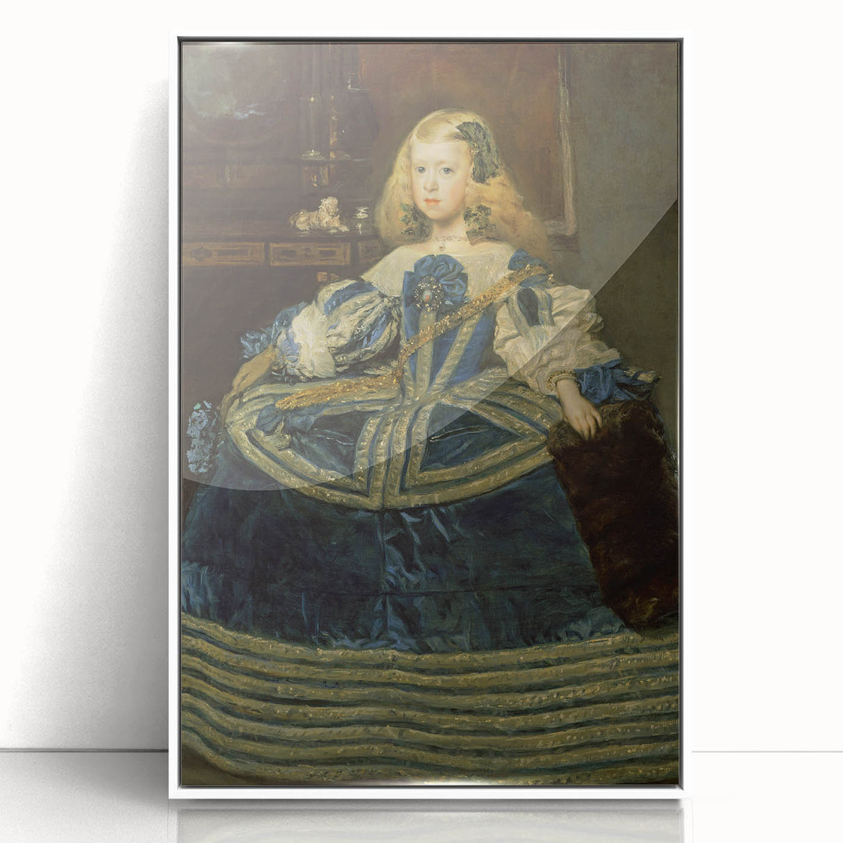Classic Rococo Art Print - Baroque Period Portrait in Blue Tones