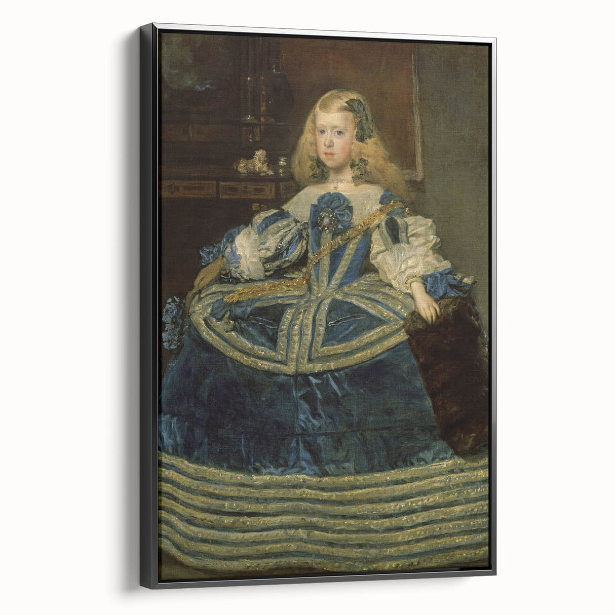 Classic Rococo Art Print - Baroque Period Portrait in Blue Tones