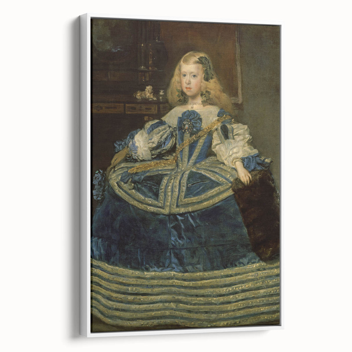 Classic Rococo Art Print - Baroque Period Portrait in Blue Tones