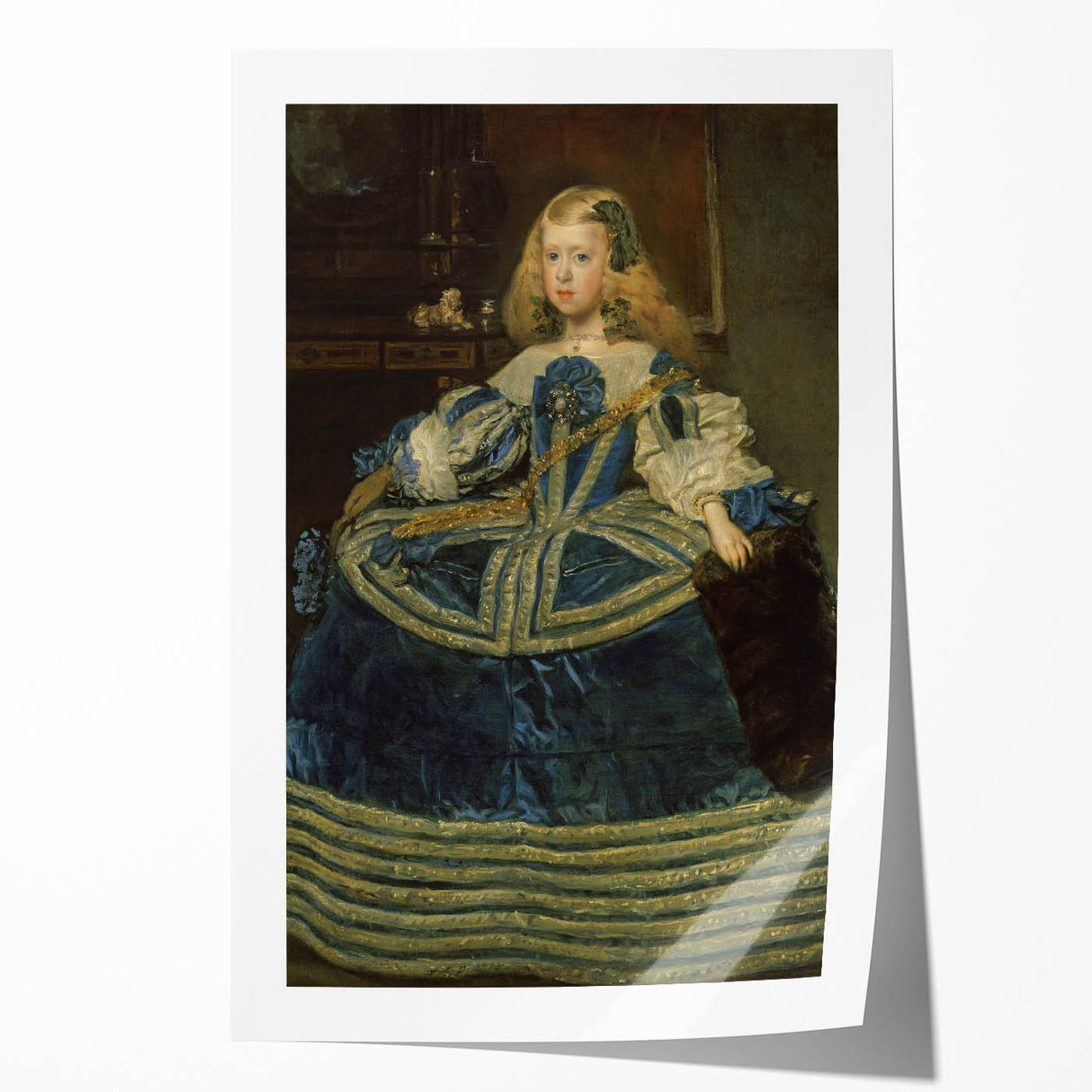Classic Rococo Art Print - Baroque Period Portrait in Blue Tones