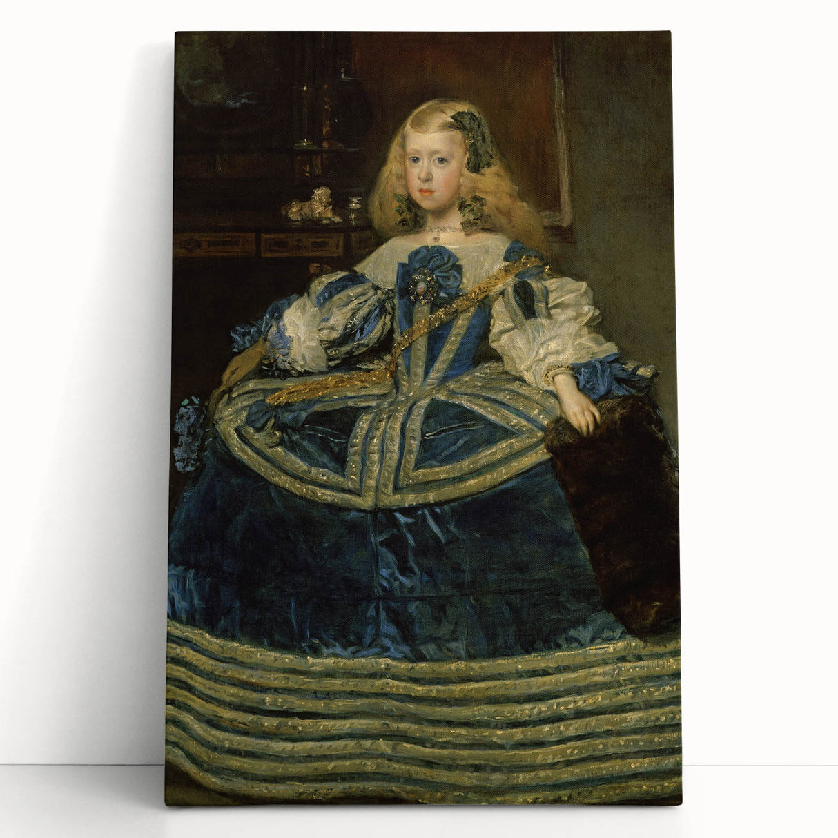 Classic Rococo Art Print - Baroque Period Portrait in Blue Tones