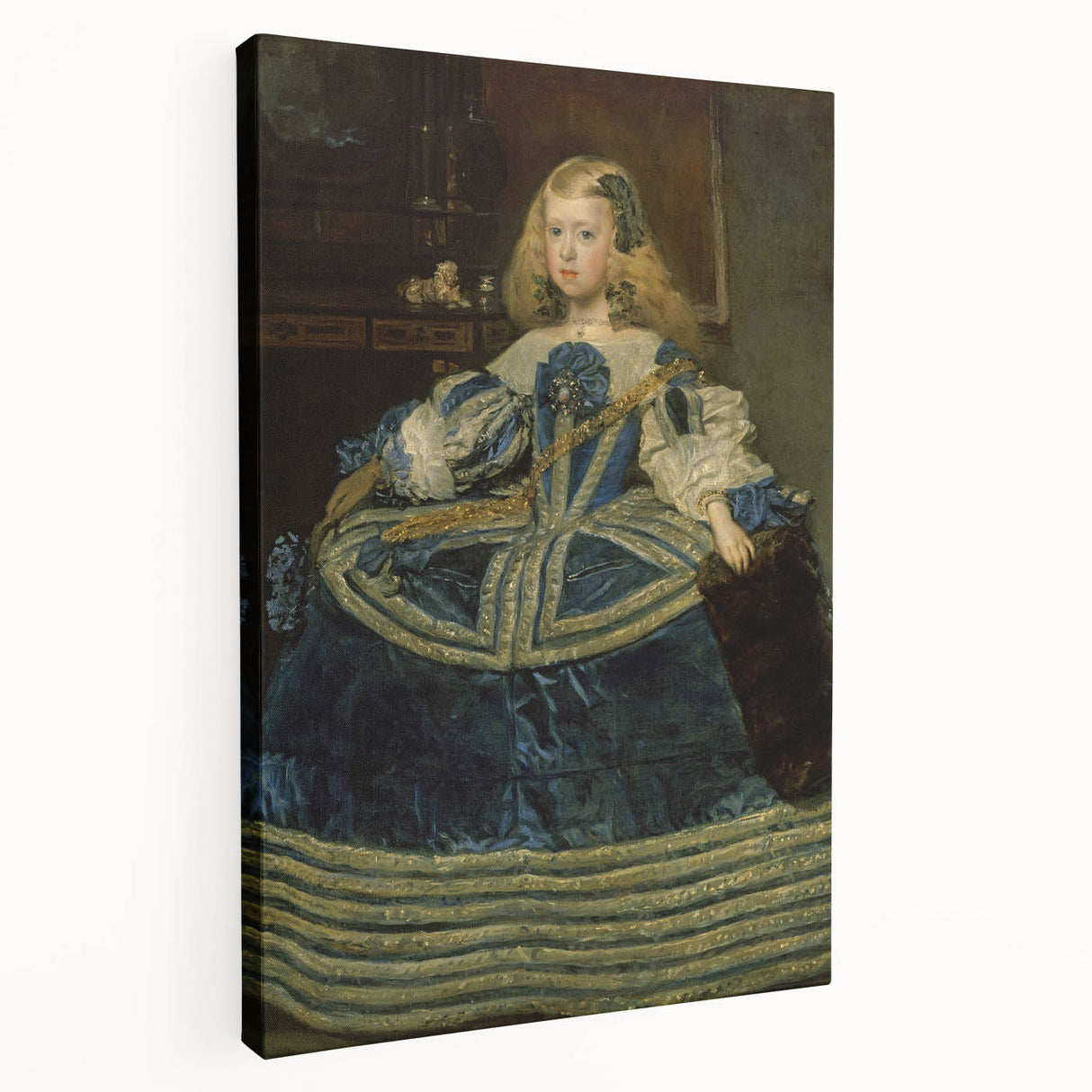 Classic Rococo Art Print - Baroque Period Portrait in Blue Tones