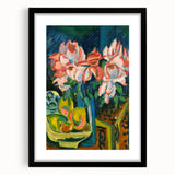 Expressionist Art: Pink Roses by Kirchner Vibrant Canvas Print