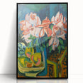 Expressionist Art: Pink Roses by Kirchner Vibrant Canvas Print