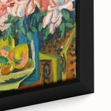 Expressionist Art: Pink Roses by Kirchner Vibrant Canvas Print