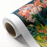 Expressionist Art: Pink Roses by Kirchner Vibrant Canvas Print