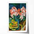 Expressionist Art: Pink Roses by Kirchner Vibrant Canvas Print