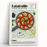 Large black and white canvas art featuring an assortment of detailed food dishes, ideal for kitchen wall art.