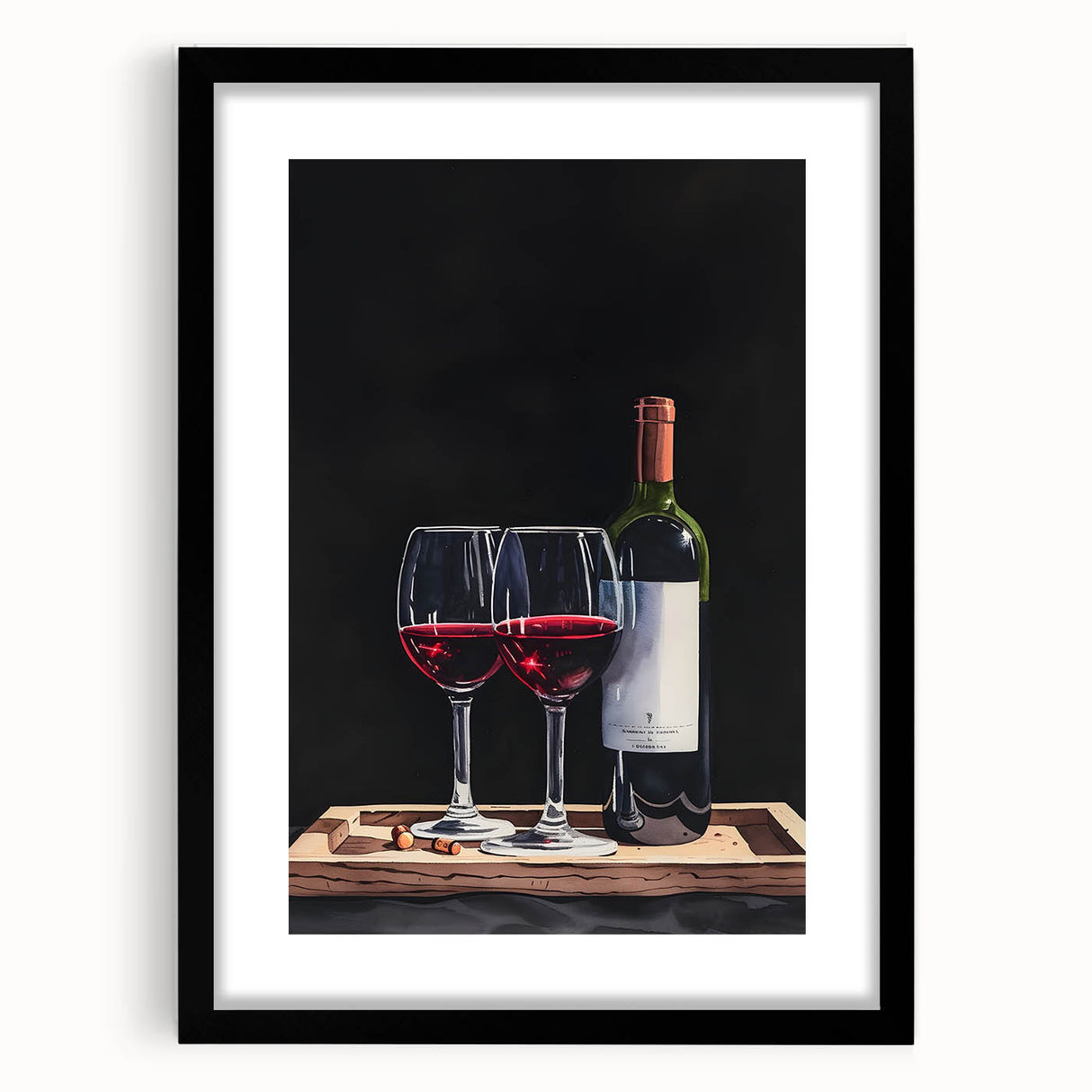Extra large abstract art print featuring vibrant, colorful textures on a framed black mat, ideal for living room decor.